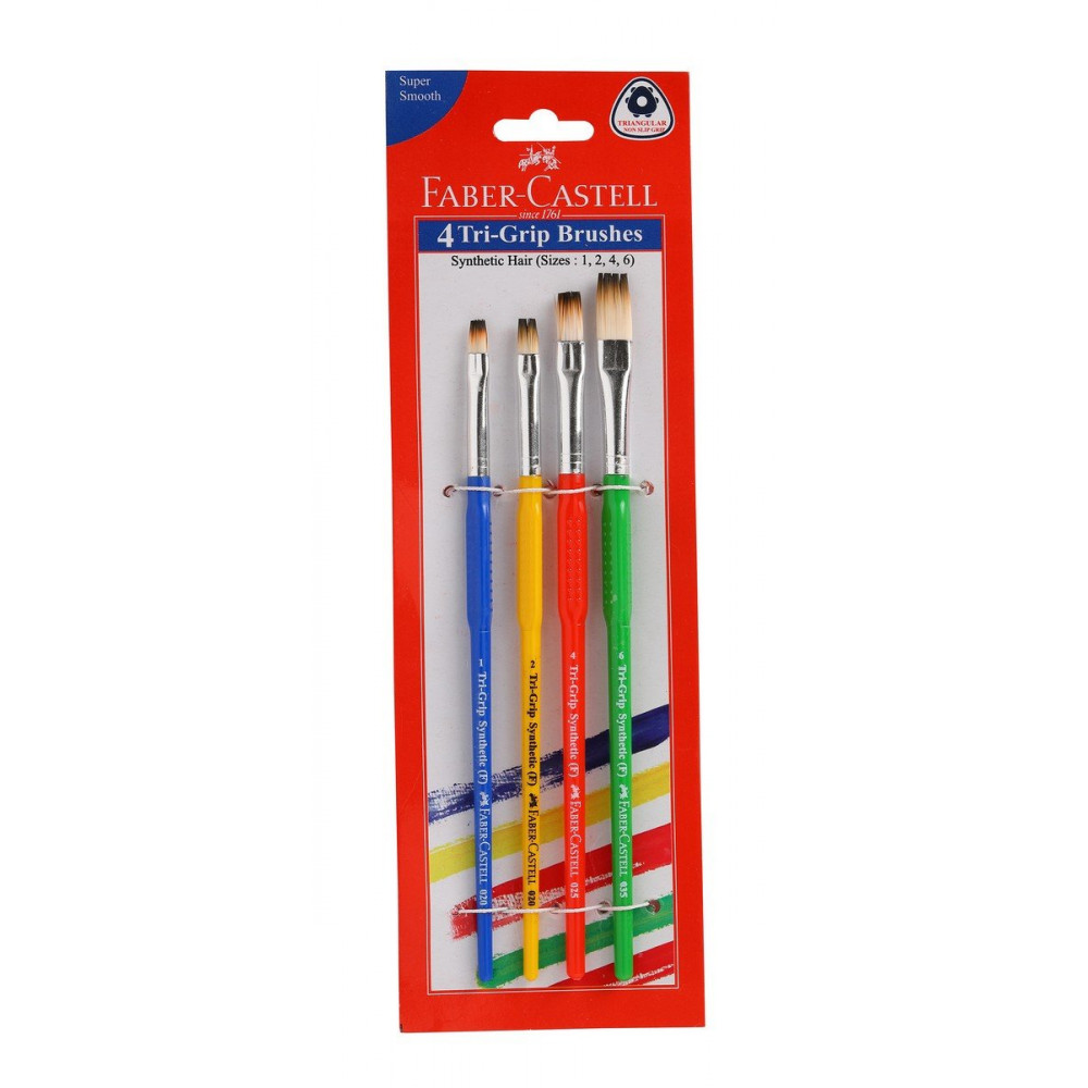 TRI GRIP PAINT BRUSHES FLAT SET OF 4